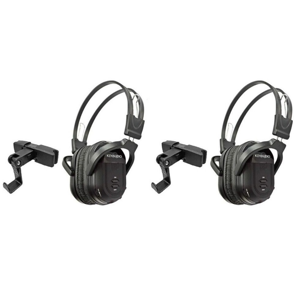 2 Wireless Headphones For Rosen Brand Systems IR Rear TV DVD New Headset Holders